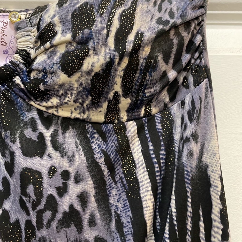 Navy Creme Black & Gold Strapless Leopard Top - Picture 2 of 9